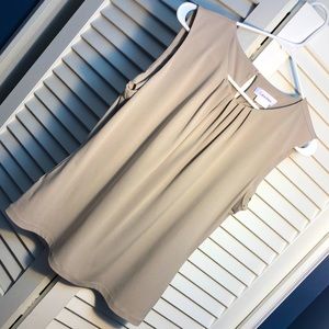 Calvin Klein Pleated Sleeveless Blouse